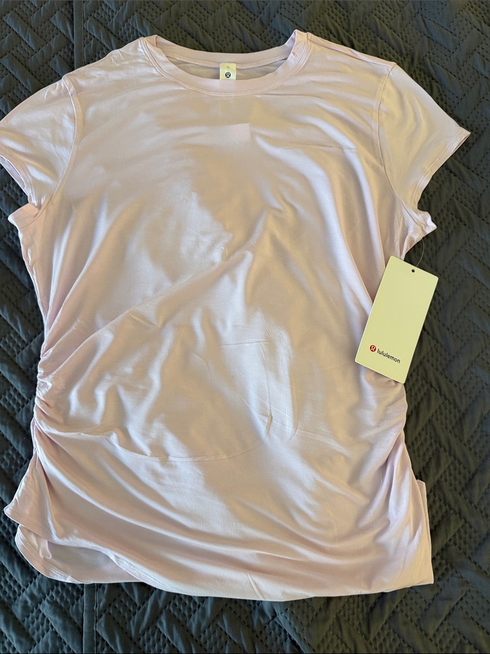 lululemon athletica Light Pink Short Sleeve Tee with Side Ruching.